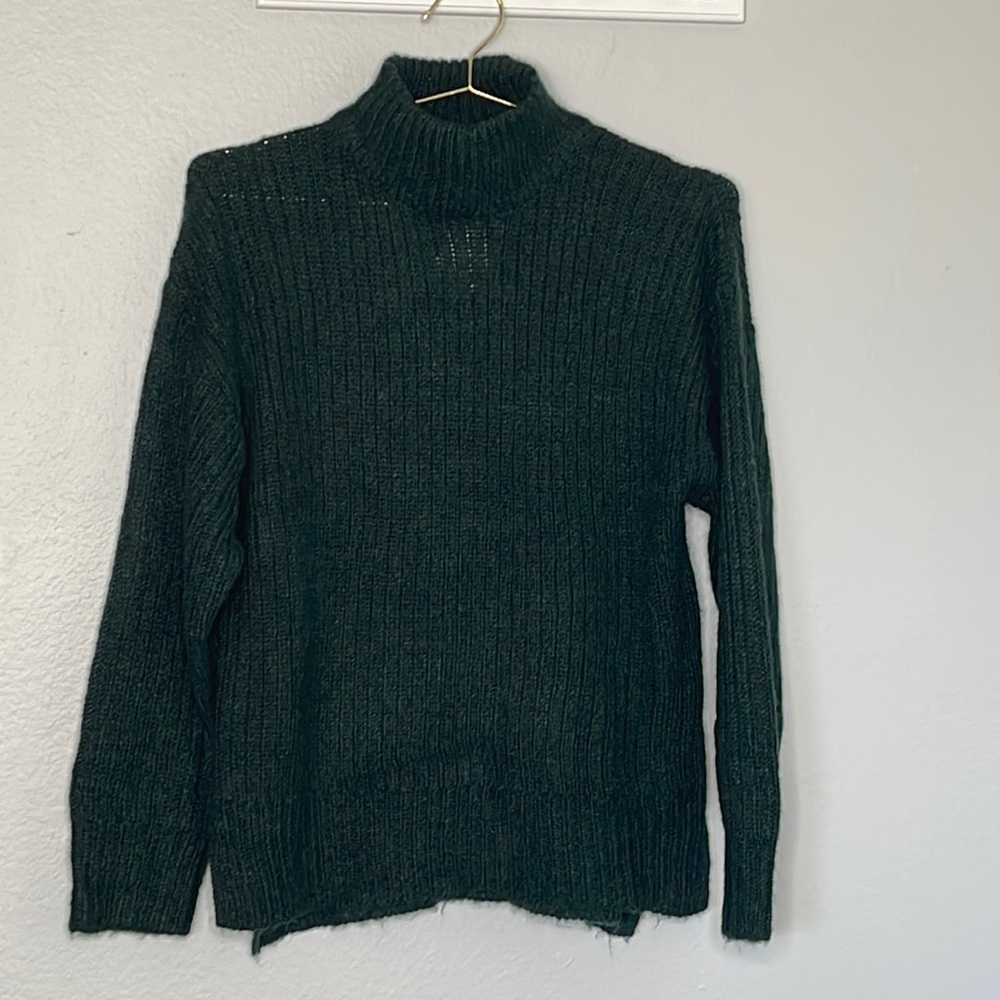 H&M Green Mockneck Knit Sweater